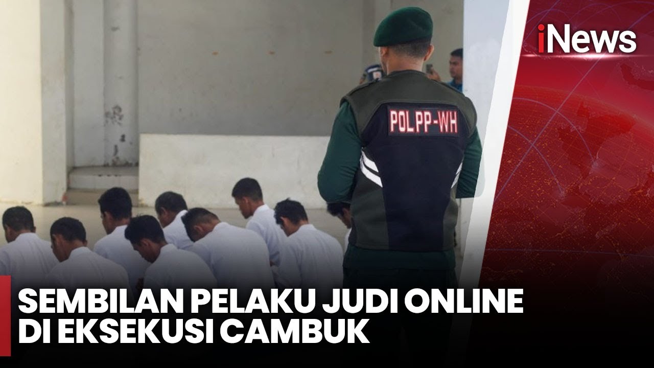 Hukuman Cambuk Judi Online Dijalani Sembilan Pelaku di Banda Aceh