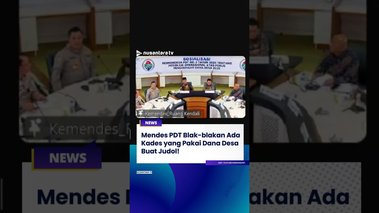 Menteri PDT Tegaskan Kepala Desa Pakai Dana Desa untuk Judi Online Akan Ditindak