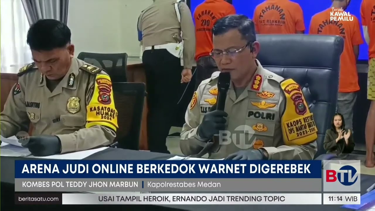 Penggerebekan Dua Lokasi Judi Online Berkedok Warnet di Medan