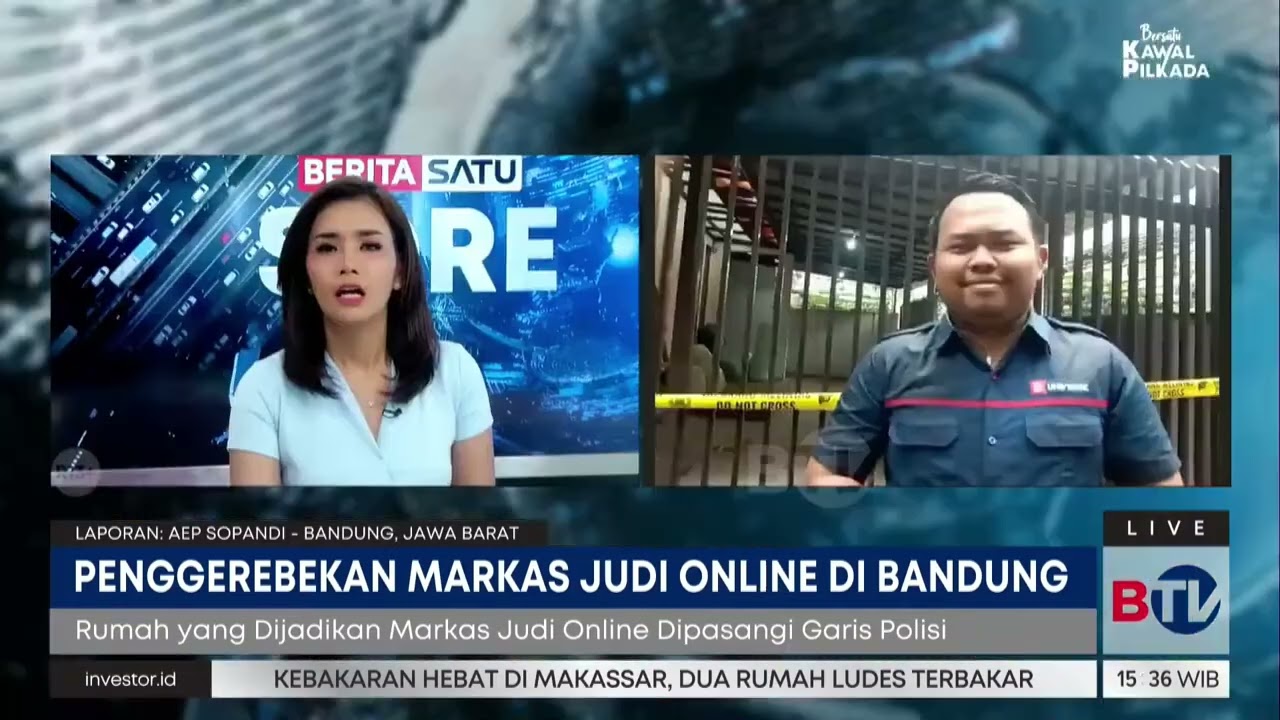 Penggerebekan Markas Judi Online Berkedok Toko Kain di Bandung