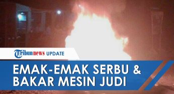 Emak-Emak Bakar Mesin Judi Tembak Ikan di Langkat, Polisi Dukung Aksi