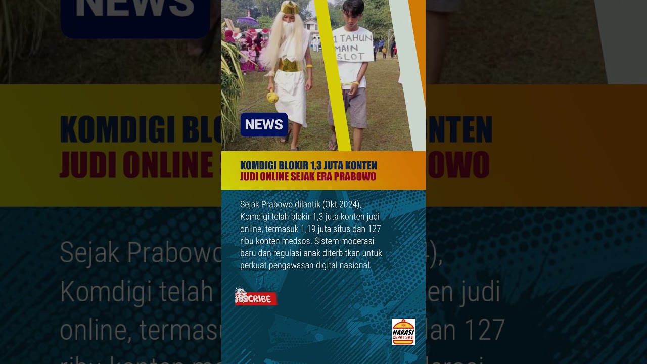 Komdigi Blokir 1.3 Juta Konten Judi Online Sejak Prabowo Dilantik