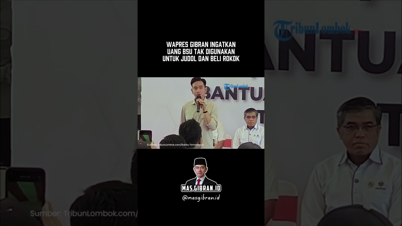 Gibran Ingatkan BSU Jangan untuk Judi Online dan Rokok